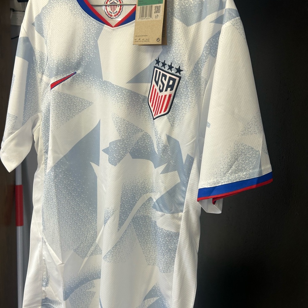 Nike White USA Soccer Jersey with Red & Blue Accents - Picture 9 of 10